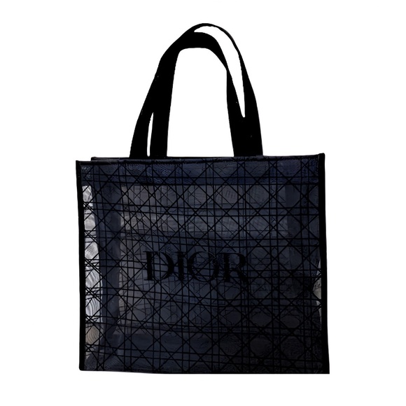 New GWP Christian Dior Beauty Parfums Makeup Black Velvet Mesh Large Tote Bag. - Picture 4 of 7